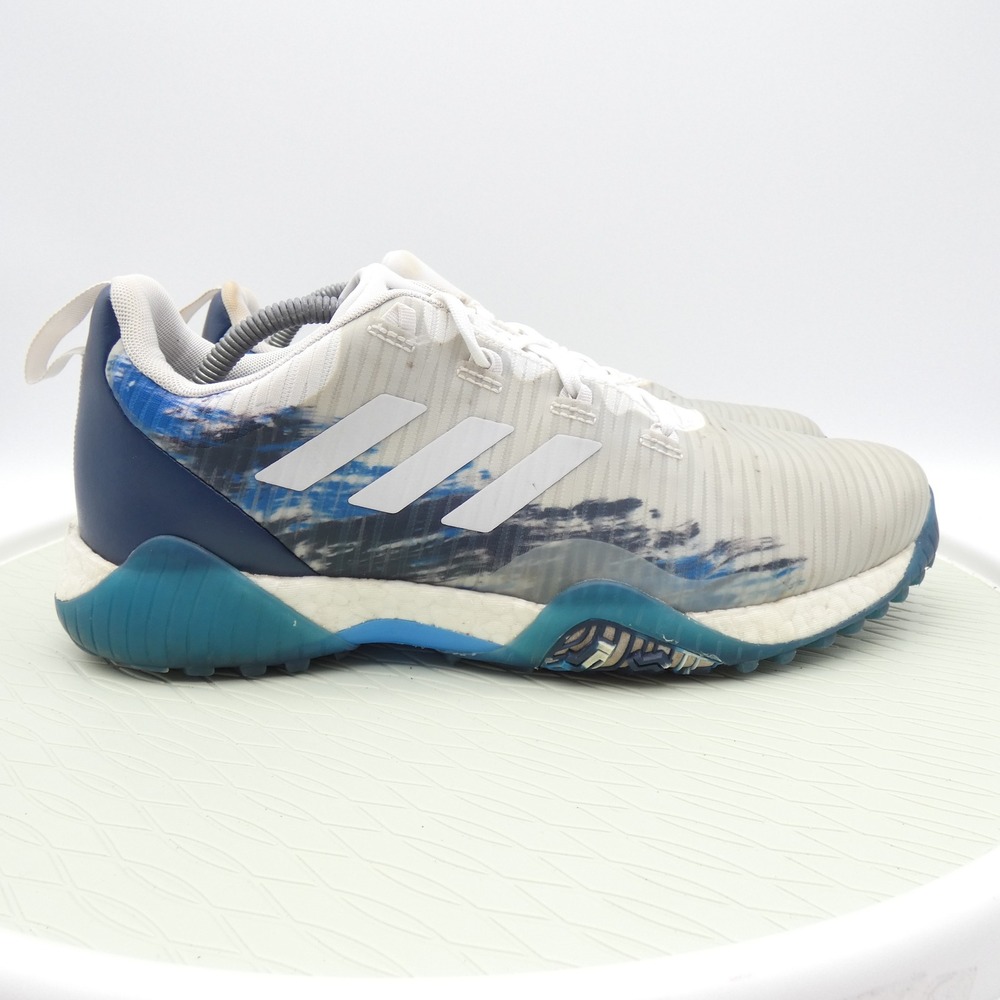 Adidas Codechaos 22 Spikeless Golf Shoes White Blue GW5341 Mens 11.5